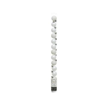 Decoris plastic kerstbal 3cm winterwit 14 stuks