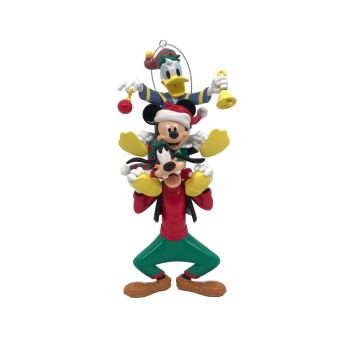 Kurt S. Adler kunststof kerstbal Disney Goofy, Donald Duck & Mickey Mouse 10cm multi 