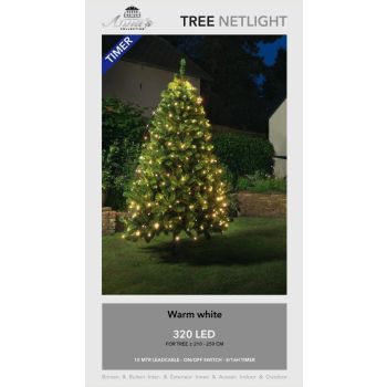 LED netverlichting voor 210-250 cm kerstboom 320 lampjes warmwit