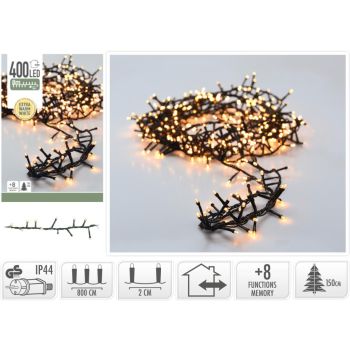 Kerstverlichting 400 LED microcluster extra warm wit 8 meter