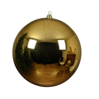 Decoris kunststof kerstbal 14 cm goud 1 stuks