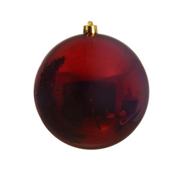 Decoris kunststof kerstbal 14 cm rood 1 stuks