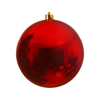 Decoris kunststof kerstbal 20 cm rood 1 stuks