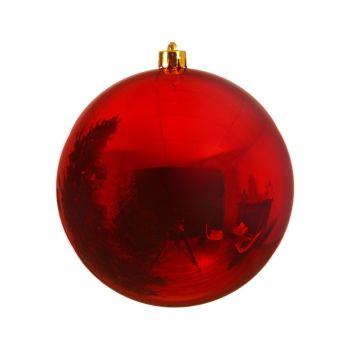 Decoris kunststof kerstbal 25 cm rood 1 stuks