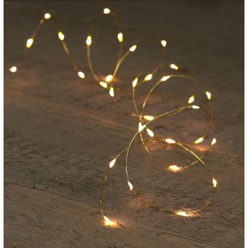 Kerstverlichting 100 LED warm wit goud draad met timer 5 meter