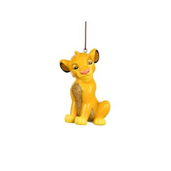 Kurt S. Adler kunststof kerstbal Disney Simba 9cm geel 