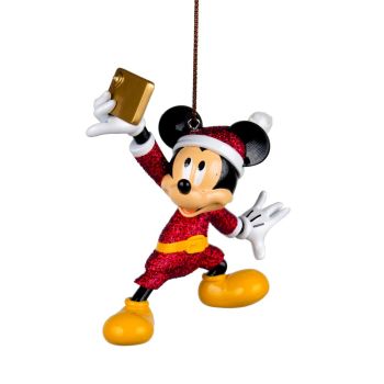 Kurt S. Adler kunststof kerstbal Disney Mickey Mouse selfie 10cm multi 