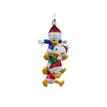 Kurt S. Adler kunststof kerstbal Disney Kwik, Kwek en Kwak Duck 12cm multi 