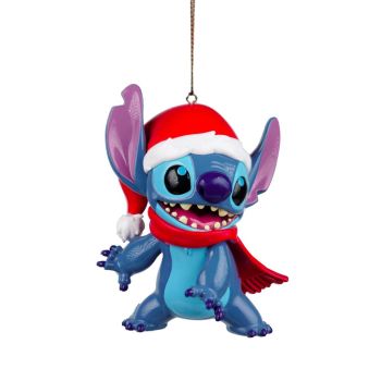 Kurt S. Adler kunststof kerstbal Disney Stitch 10cm blauw 