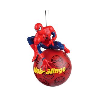 Kurt S. Adler kunststof kerstbal Disney Marvel Spiderman 12cm rood 