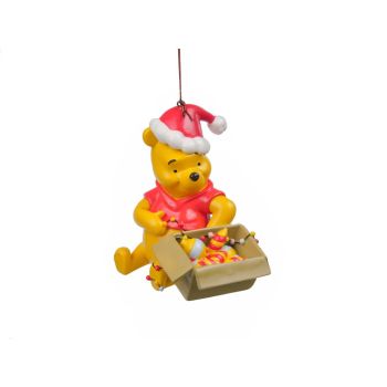 Kurt S. Adler kunststof kerstbal Disney Winnie de Poeh 9cm multi 