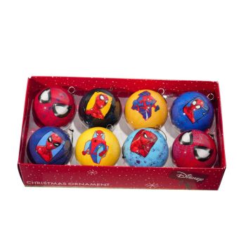 Kurt S. Adler kunststof kerstbal Disney Marvel Spiderman 6cm multi 8 stuks