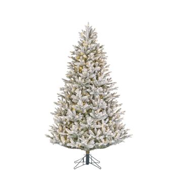 Black Box Trees Frasier kunstkerstboom met sneeuw en verlichting groen, wit 2,15 m x 1,45 m