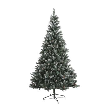 Black Box Trees Pinyon kunstkerstboom met sneeuw blauw, groen 1,85 m x 1,07 m