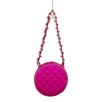 Vondels glazen kerstbal handtas 5.5cm roze 