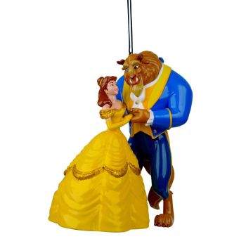 Kurt S. Adler kunststof kerstbal Disney Belle en het Beest 9cm multi 