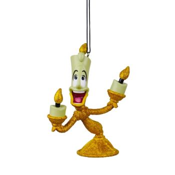 Kurt S. Adler kunststof kerstbal Disney Lumière 8cm goud 