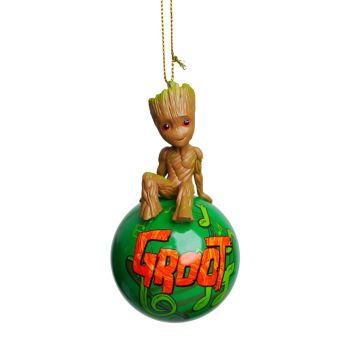 Kurt S. Adler kunststof kerstbal Disney Marvel Groot 12cm bruin, groen 