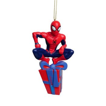 Kurt S. Adler kunststof kerstbal Disney Marvel Spiderman cadeau 12cm blauw, rood 