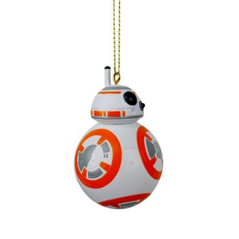 Kurt S. Adler kunststof kerstbal Star Wars BB-8 8cm wit, oranje 