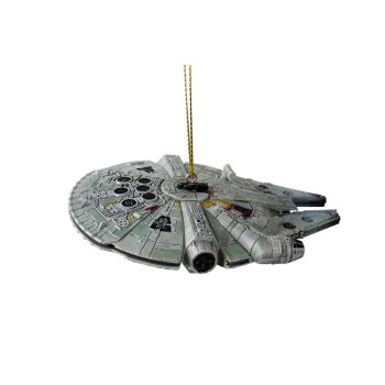 Kurt S. Adler kunststof kerstbal Star Wars Millennium Falcon 10cm grijs 