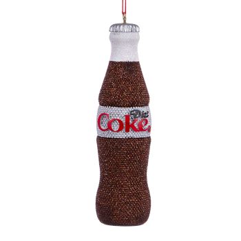 Kurt S. Adler kunststof kerstbal Coca-Cola flesje 11cm zilver 