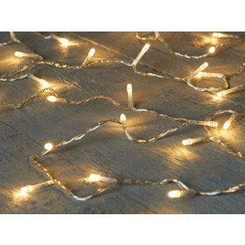 Anna's Collection kerstverlichting 120 LED 9 meter warm wit transparant snoer