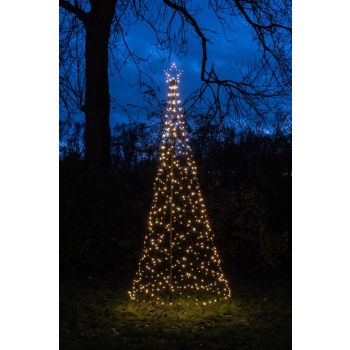 Anna's Collection kerstverlichting boom ster+paal d100h320cm 480LED classic wit