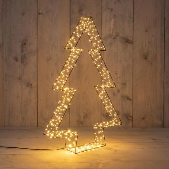 Anna's Collection kerstverlichting boom metaal 3D zwart h56cm 540LED classic warm