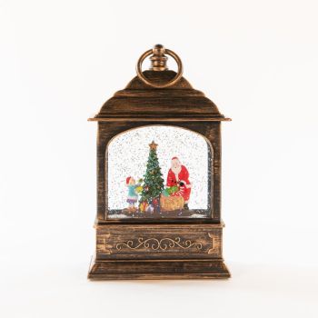 Lantaarn kerstman kerstverlichting 13.5x25.5cm