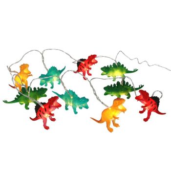 Kerstverlichting dinosaurus 10 LED warm wit met timer