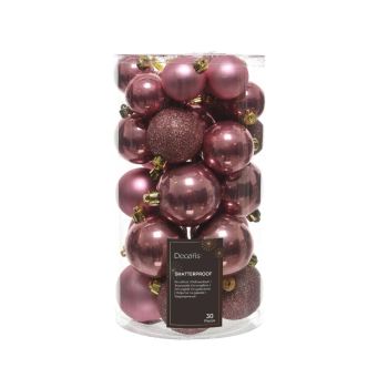 Decoris   roze 30 kerstballen stuks