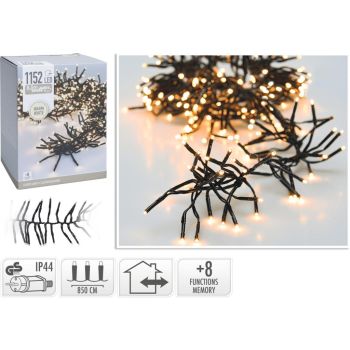 Kerstverlichting 1152 LED cluster warm wit 8,5 meter