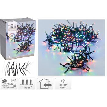 Kerstverlichting 1152 LED cluster multicolor 8,5 meter