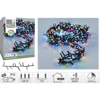 Kerstverlichting 800 LED microcluster multicolor 16 meter