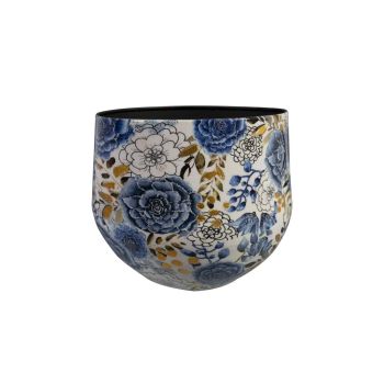 TS Collection bloempot metaal dutch 33x28cm blue