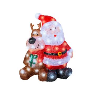 Led santa with reindeer acrylisch