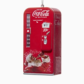 Kurt S. Adler kunststof kerstbal Coca-Cola automaat 8cm rood 