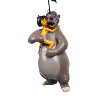 Kurt S. Adler kunststof kerstbal Disney Mowgli en Baloe 11cm multi 