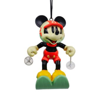 Kurt S. Adler kunststof kerstbal Disney Mickey Mouse ski 9cm multi 