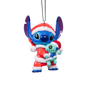 Kurt S. Adler kunststof kerstbal Disney Stitch & Scrump 9cm multi 