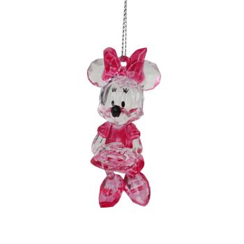 Kurt S. Adler kunststof kerstbal Disney 100 jaar Minnie Mouse 8cm roze 