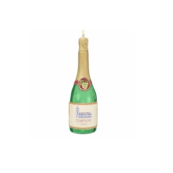 Kurt S. Adler glazen kerstbal champagnefles 15cm multi 