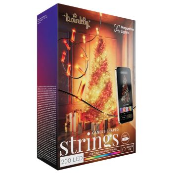 Twinkly Strings USB-C kaarsen 200 RGB-leds 12 m groene draad decoratieve binnenverlichting