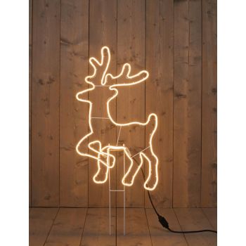 Neon hert staand 88cm met grondsteker 5m/500 led warm wit 230v/ip44