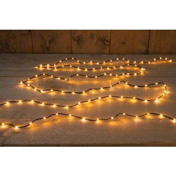 Kerstverlichting zwart 200l/6m led classic- 4m ip44 trafo.