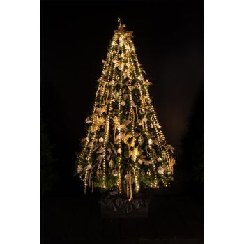 Boom cascade draadverlichting zwart 1260led / 18x210cm led classic warm - 4m