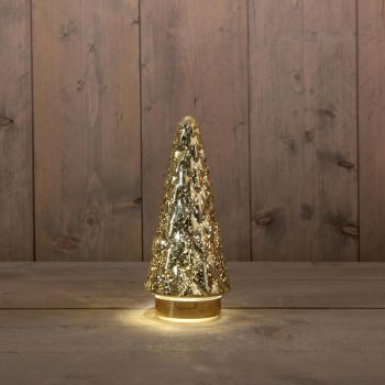 Kerstboom 10led 24.5x10.5cm goud