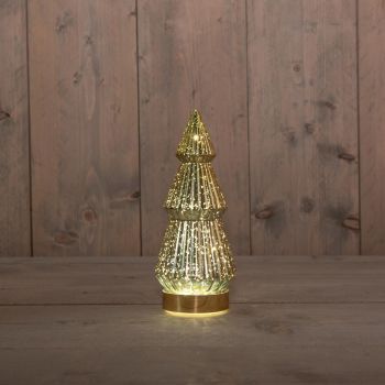 Kerstboom 10led 23.5x10cm goud