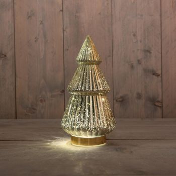 Kerstboom 10led 28.5x15cm goud